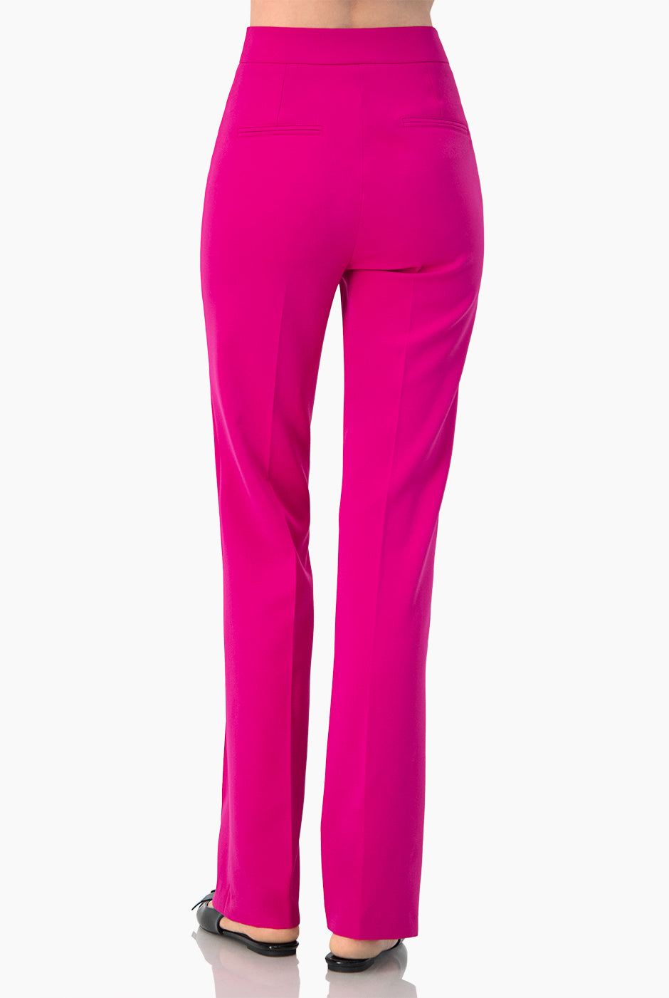 Pantalon recto liso fucsia