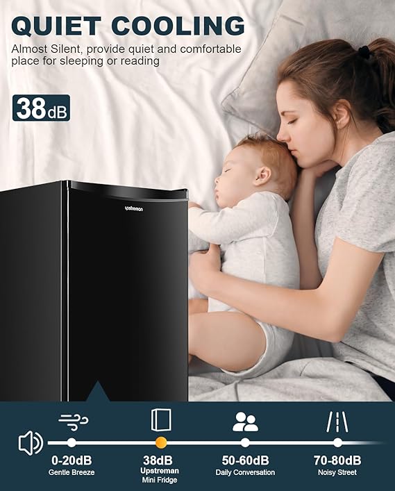 Upstreman 3.2 Cu.Ft Mini Fridge with Freezer