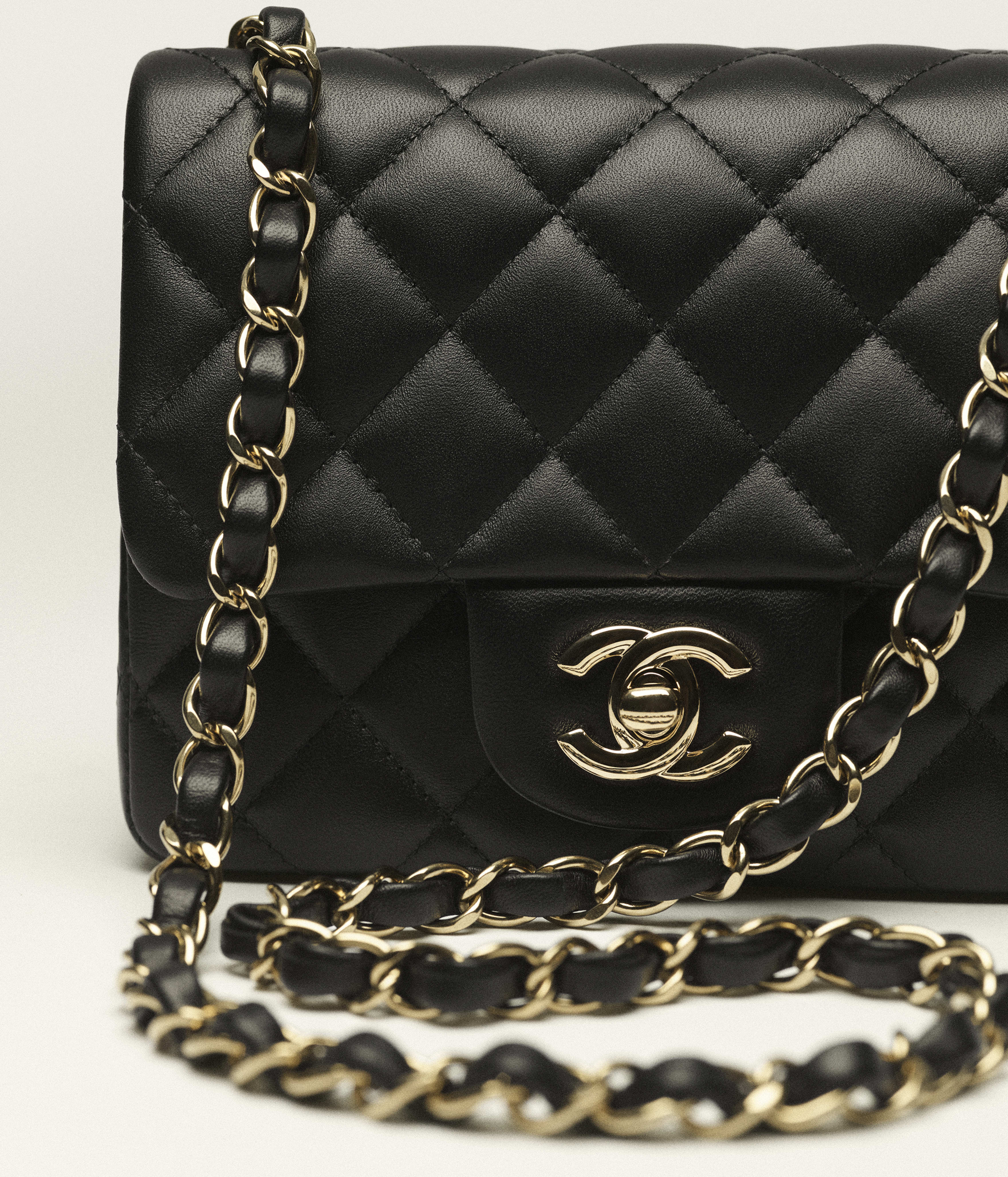 Chanel Mini Classic Bag Lambskin & Gold-Tone Metal Black A35200-Y04059-94305