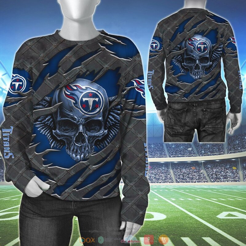 TENNESSEE TITANS WINGS SKULL 3D HOODIE