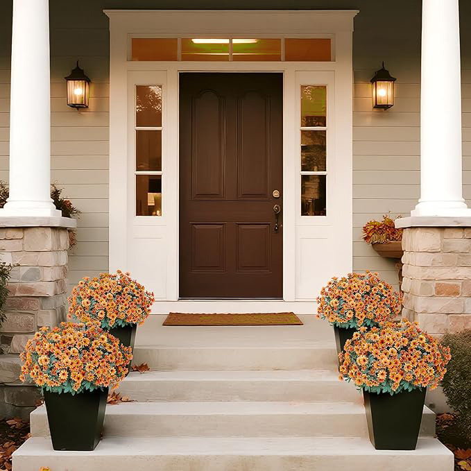 ⚡Flash Sale⚡ Artificial  FAUX MUMS for Fall  Decoration，Waterproof, UV-resistant