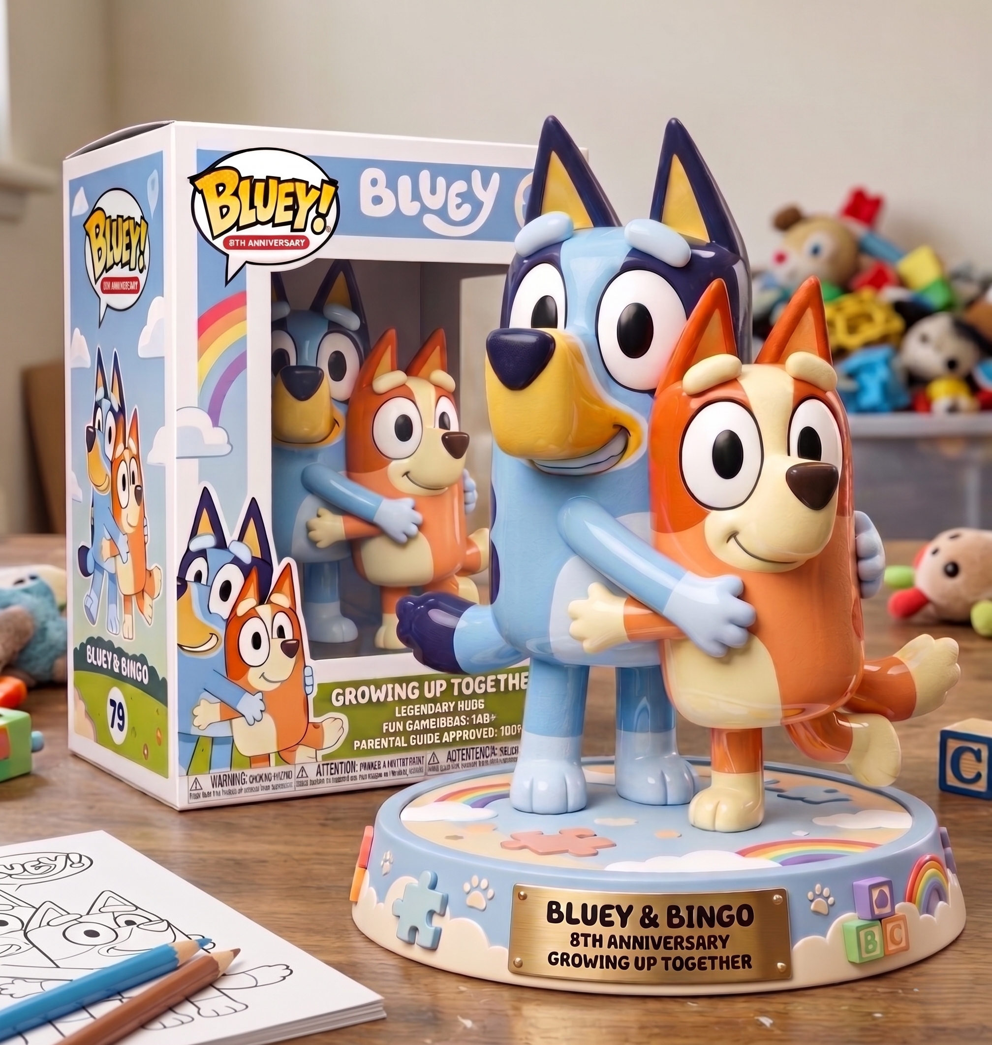Bluey & Bingo 8th Anniversary Pop Figure – Growing Up Together