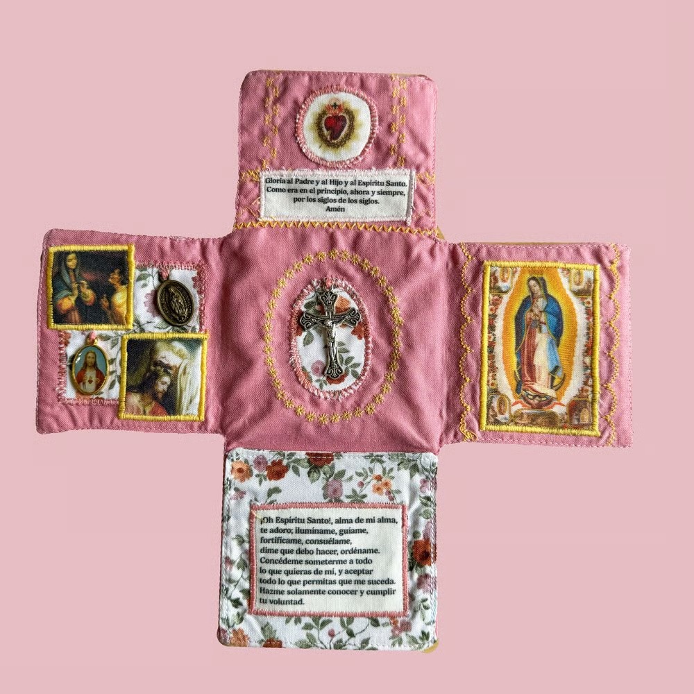 🔥LAST DAY 50% OFF🔥Handmade Stuitched Pocket Shrine With Silver Cross