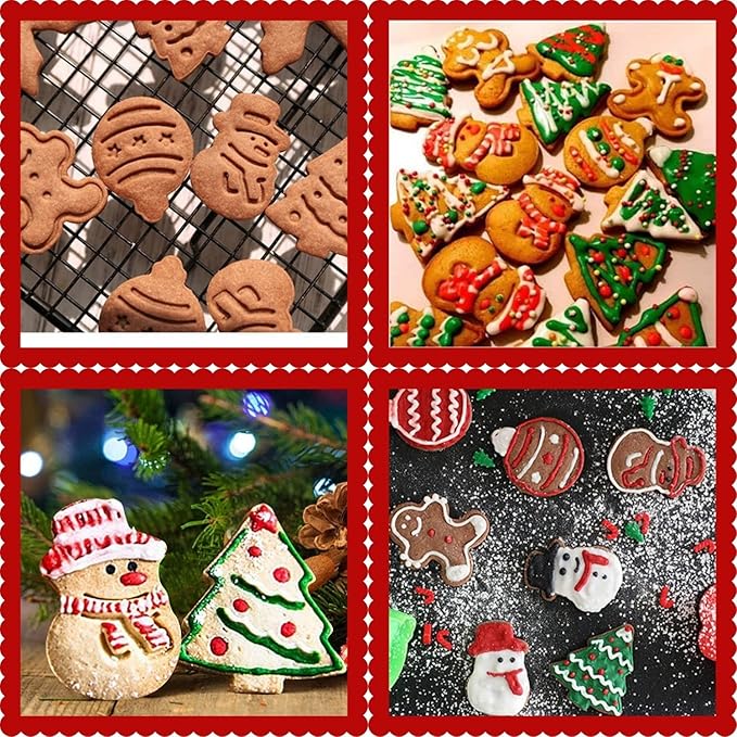 🍪🍪4 Piece Christmas Cookie Plastic Spring Cookie Mold Set