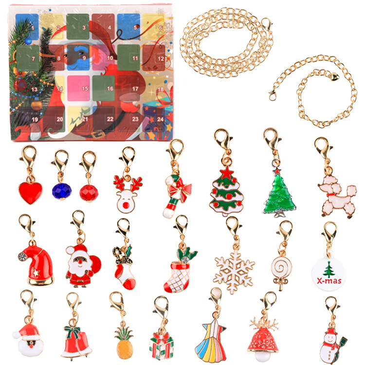 (The best gift for kids in 2024🎁) 24-piece DIY Christmas Advent Calendar Bracelet Set Blind Box🎄