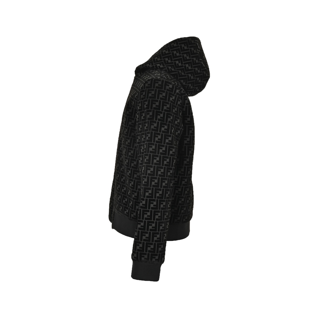 Fendi 24Fw FF all-over flocked hooded jacket