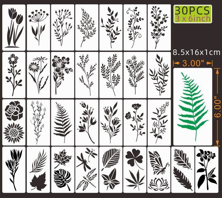 Last Day 70% OFF - Flower and leaf painting template 🌻 (repeatable)