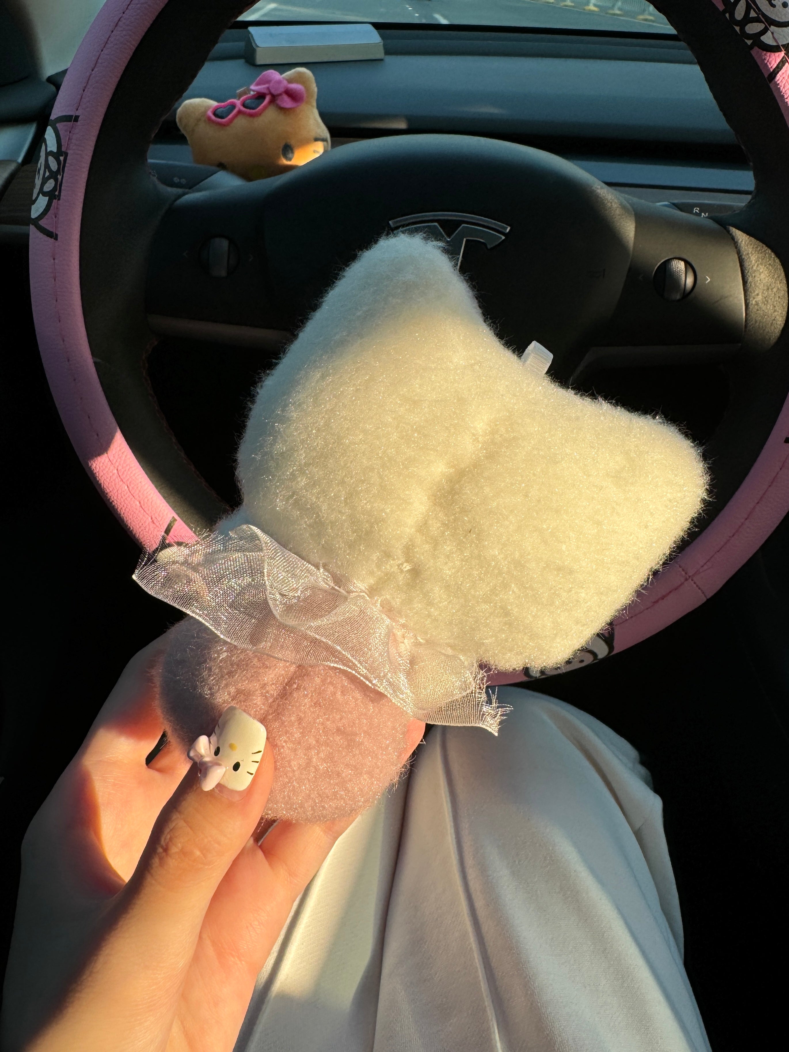 Hellokitty Barbie Girl Pink Plush Toy for Windshield Wiper Gear Lever Wiper Shift Grip Ornament Car Accessories