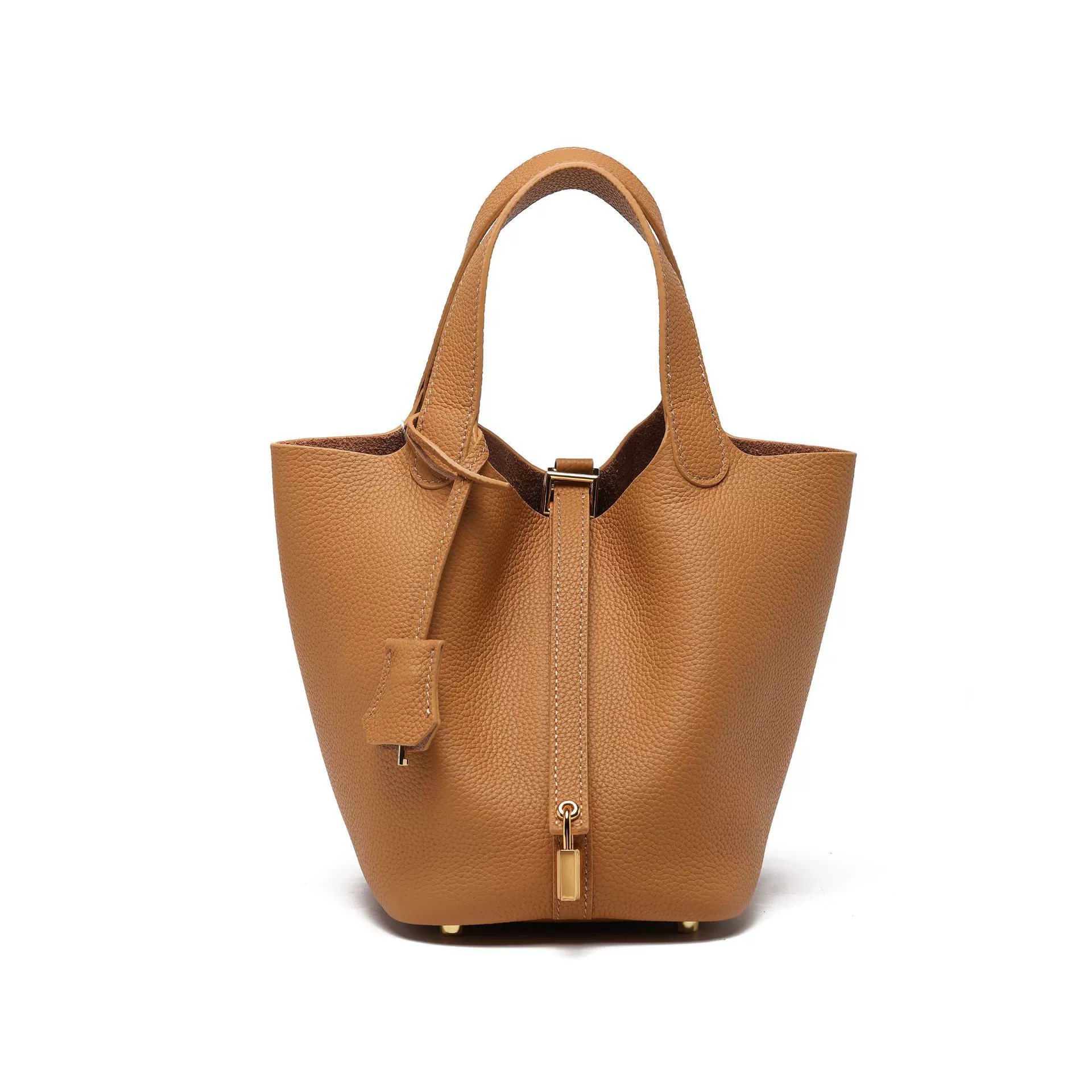 Large Capacity Cowhide Bucket Bag