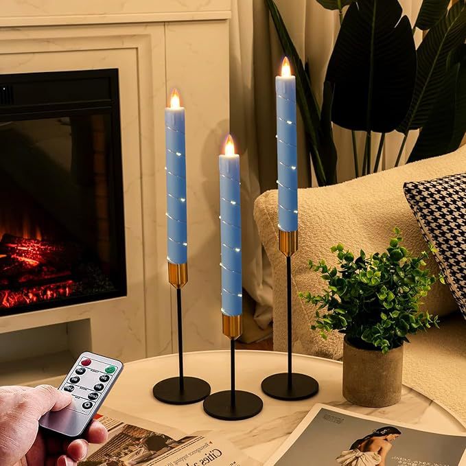 💥ON SALE💥3-Pack LED Flameless Candle With Embedded Star Light String, Button Remote Control✨