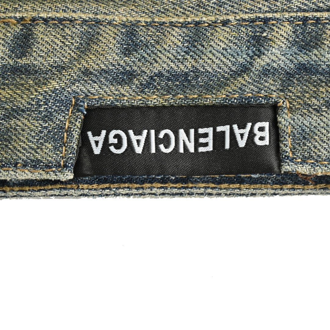 Balenciaga Blue Destroyed Denim Jeans