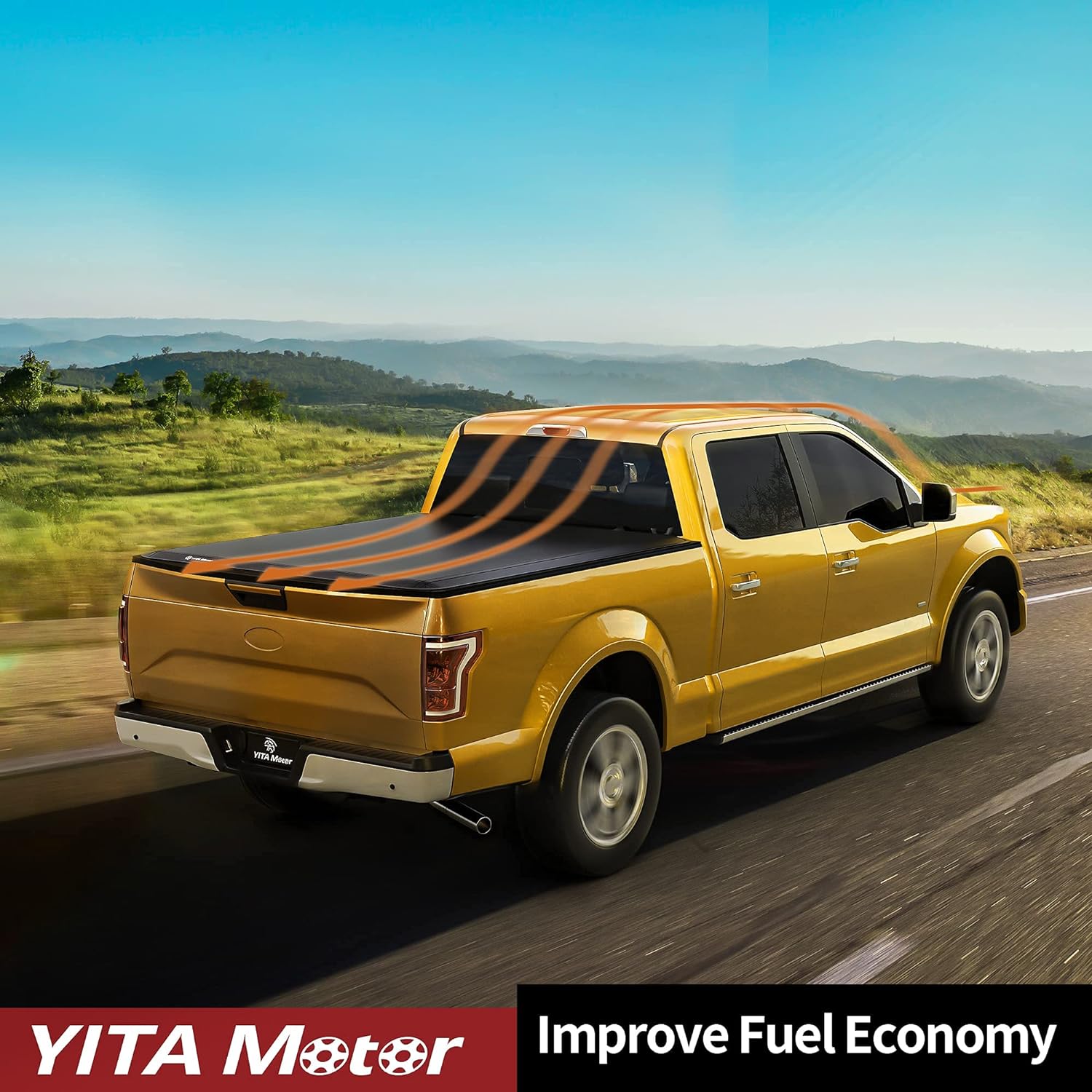 YITAMOTOR Soft Roll Up Truck Bed Tonneau Cover Compatible with 2009-2024 Dodge Ram 1500