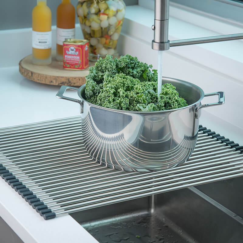 Multipurpose Over-Sink Roll-Up Dish Drying Rack