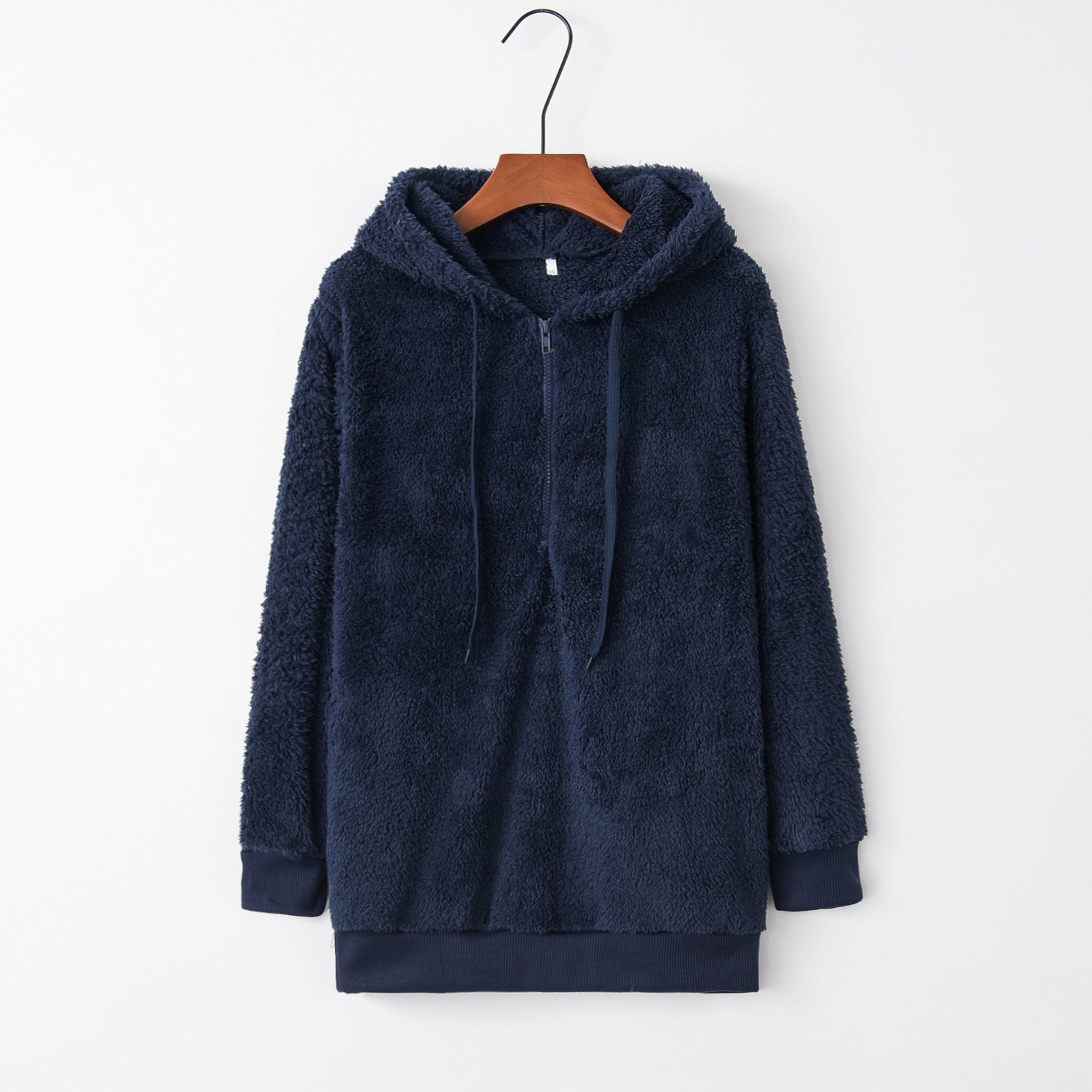 Solid Color Women's Long-Sleeved Hooded Sweater Coat
