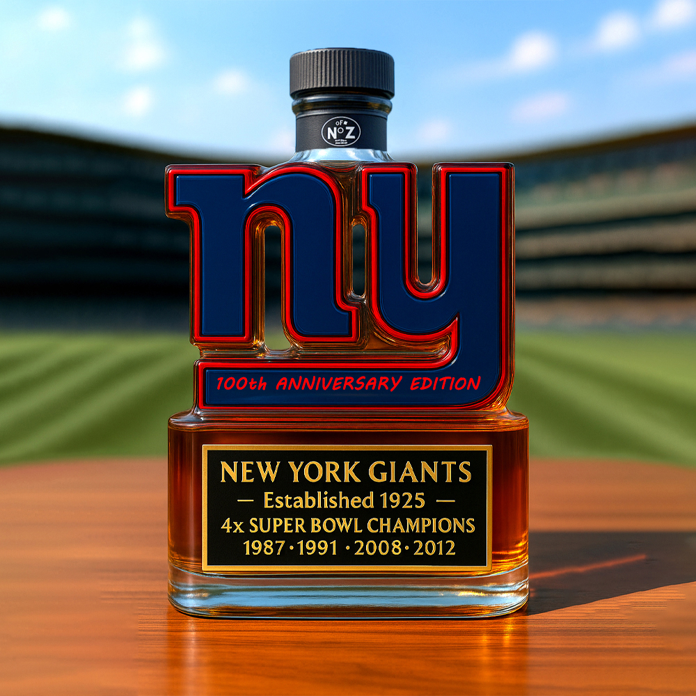 New York Giants 100th Anniversary Whiskey Bottle