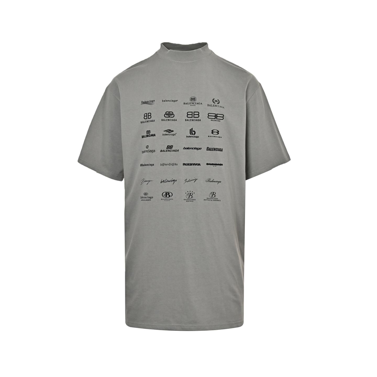 Balenciaga multi-stamp printed large-size short sleeves