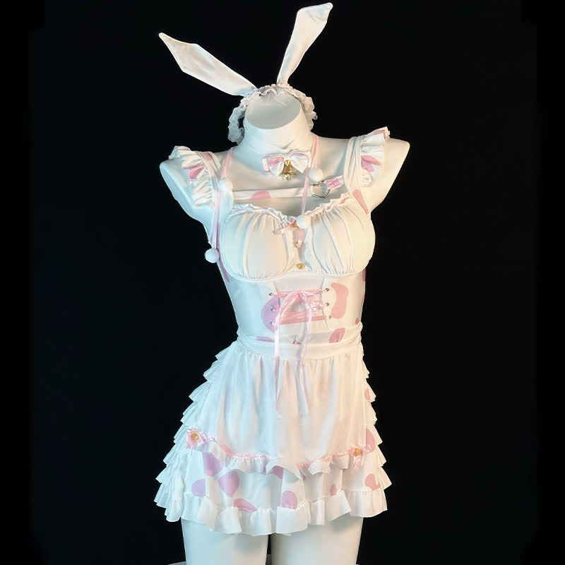 Cosplay Bunny Cow Print Lingerie Dress