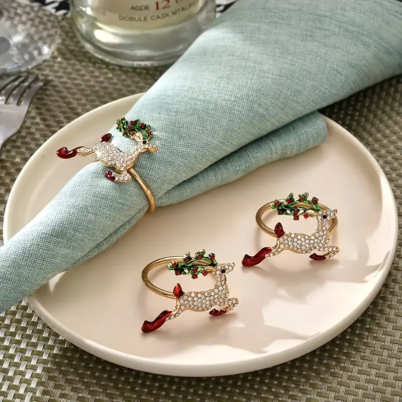 🔥ON SALE🔥Christmas Decor Napkin Buckle-4 Pack