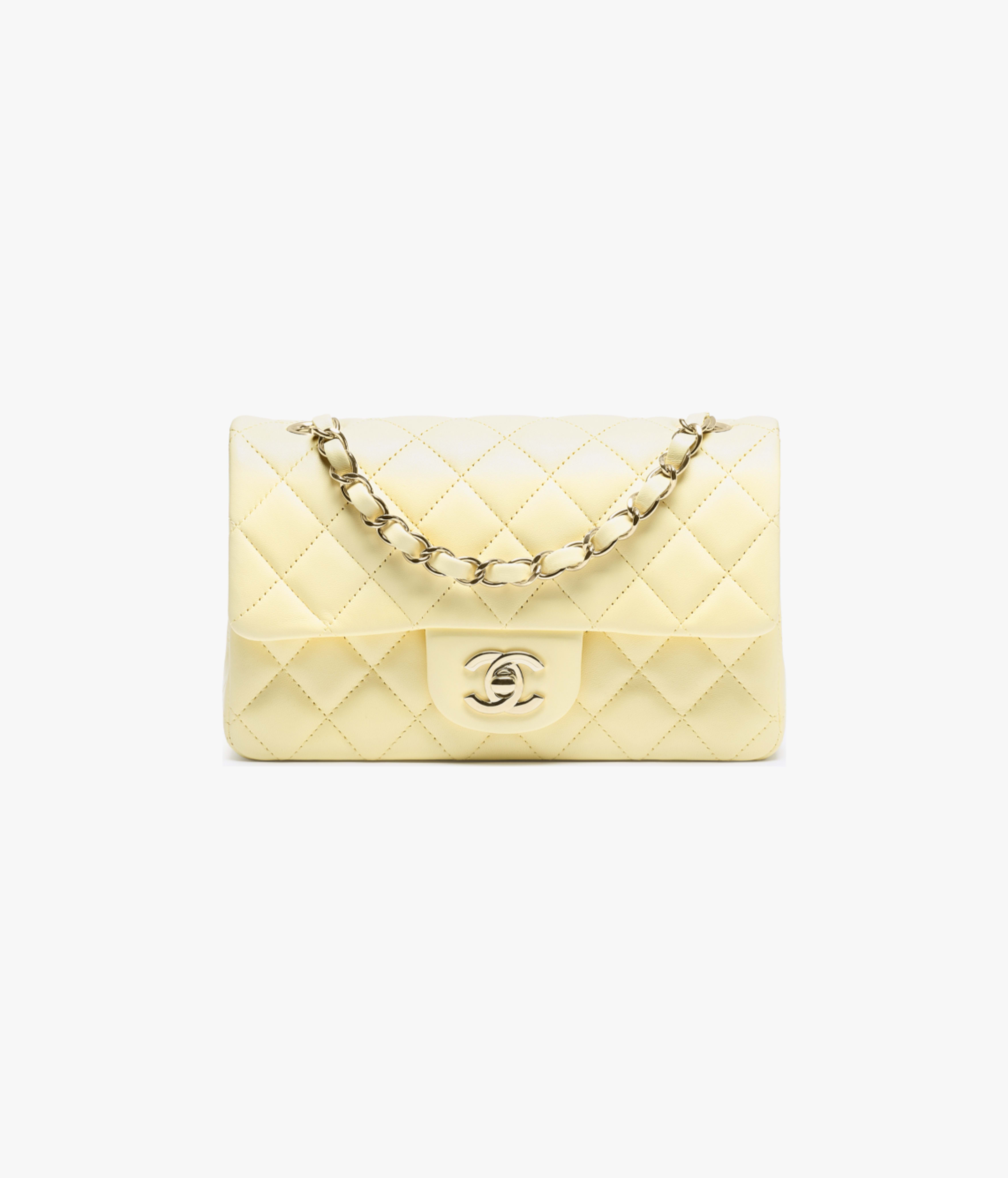 Chanel Mini Classic Bag Lambskin & Gold-Tone Metal Light Yellow A69900-Y04059-NAGEQ