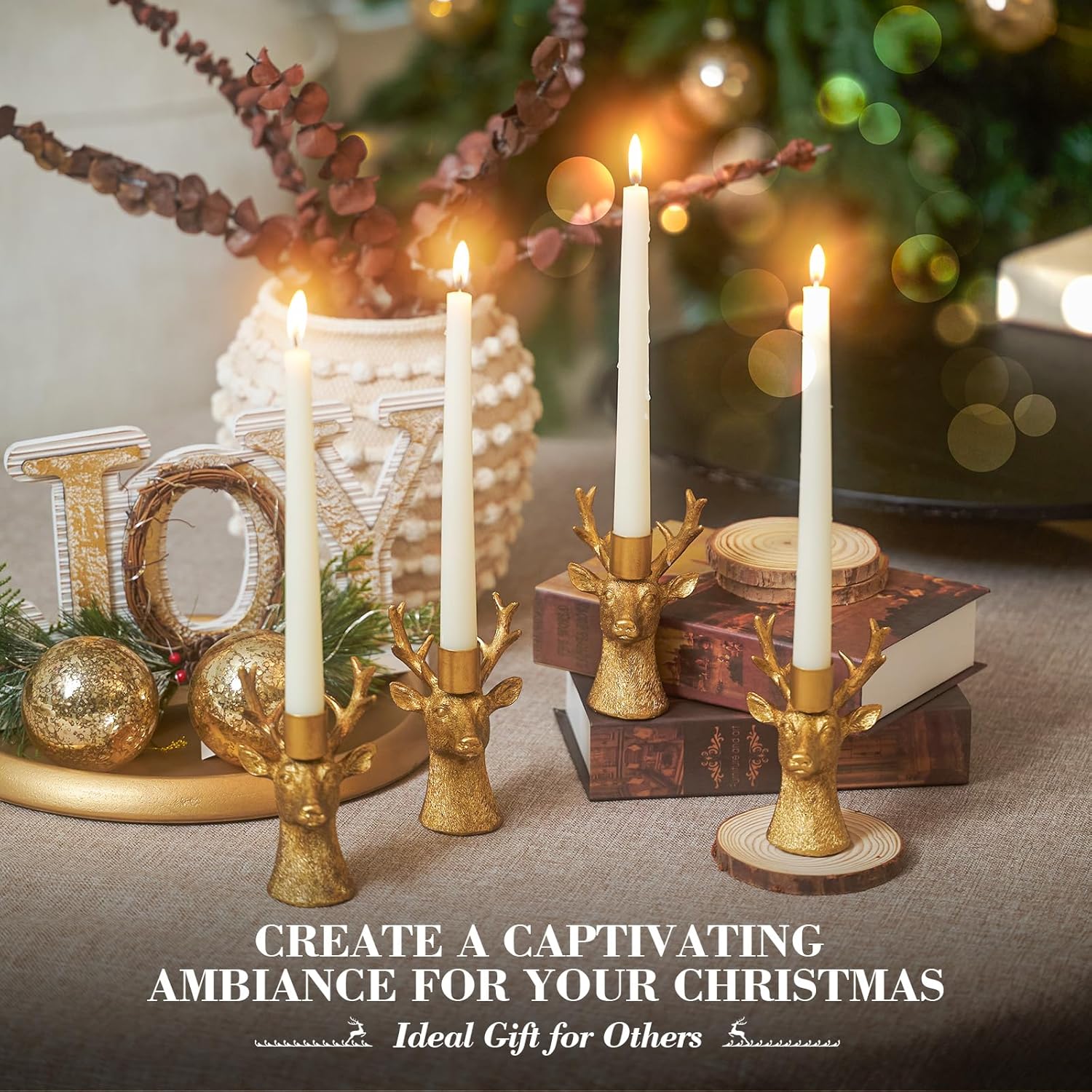 On Sale🔥Set of 4 pcs Christmas Reindeer Candle Holder