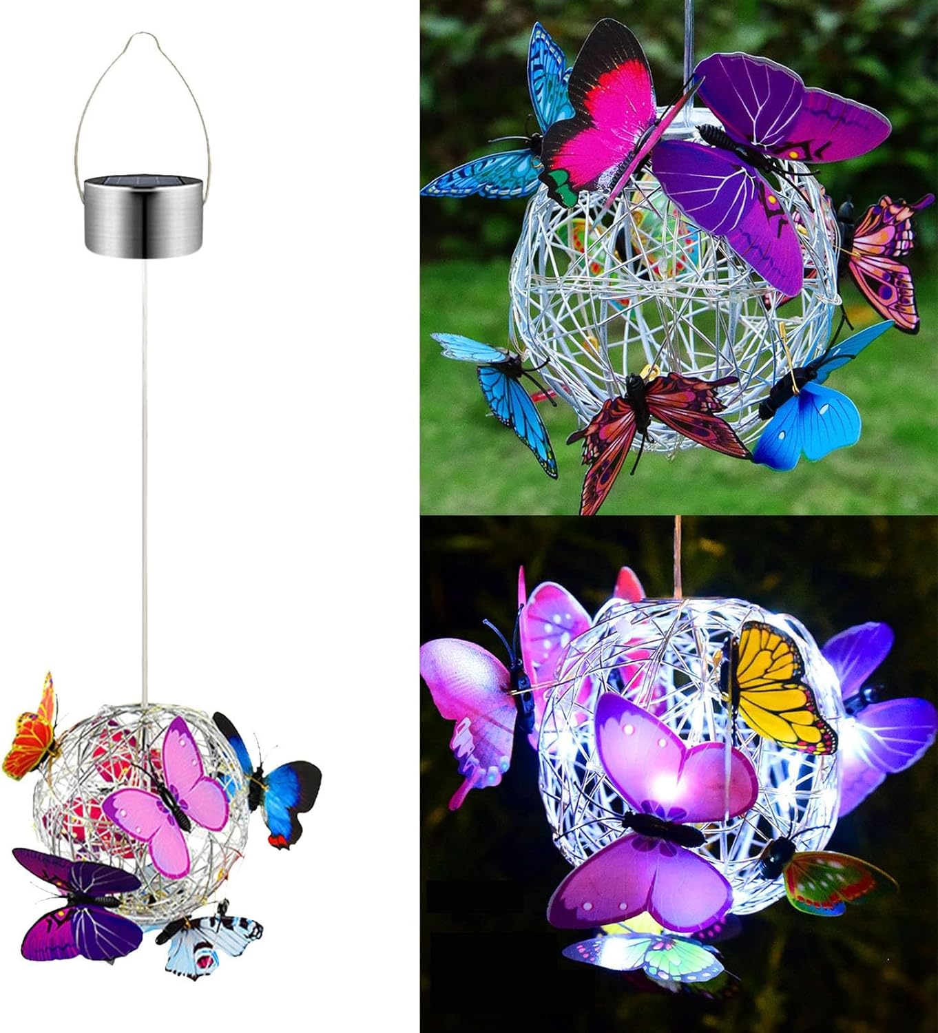 ❤️Mother's Day Sale 50% OFF❤️New Arrivals!!! - Pendant Outdoor Solar Colorful Big Butterfly Roaming Light