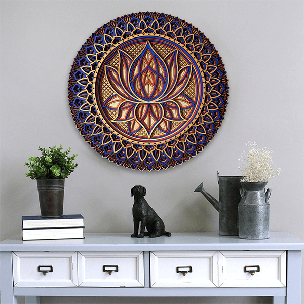 Lotus Flower Wooden Mandala-Art Wall【BUY 2 FREE SHIPPING】
