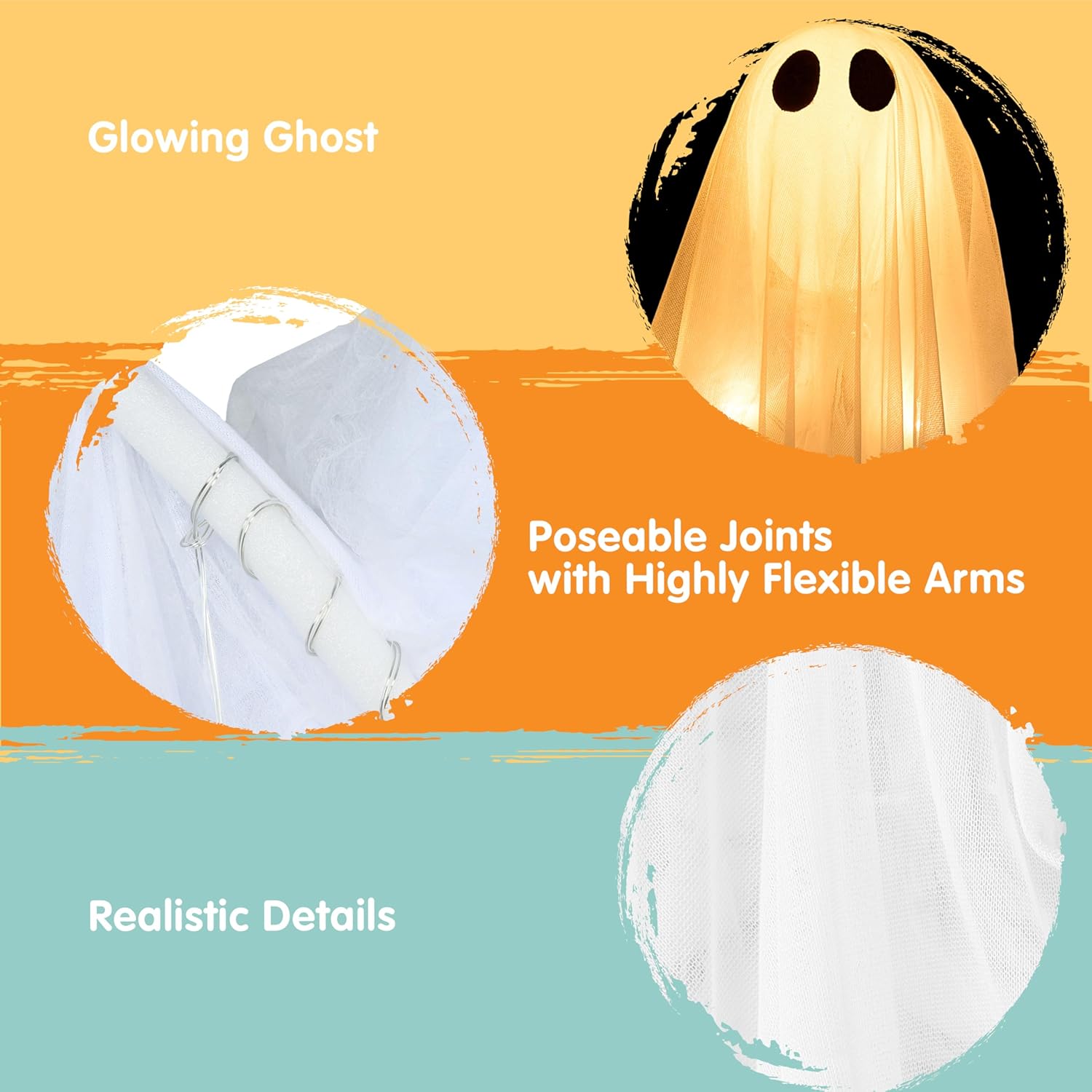 👻👻47” Halloween Light up Hanging Ghost Decoration Outdoor with  LED Light