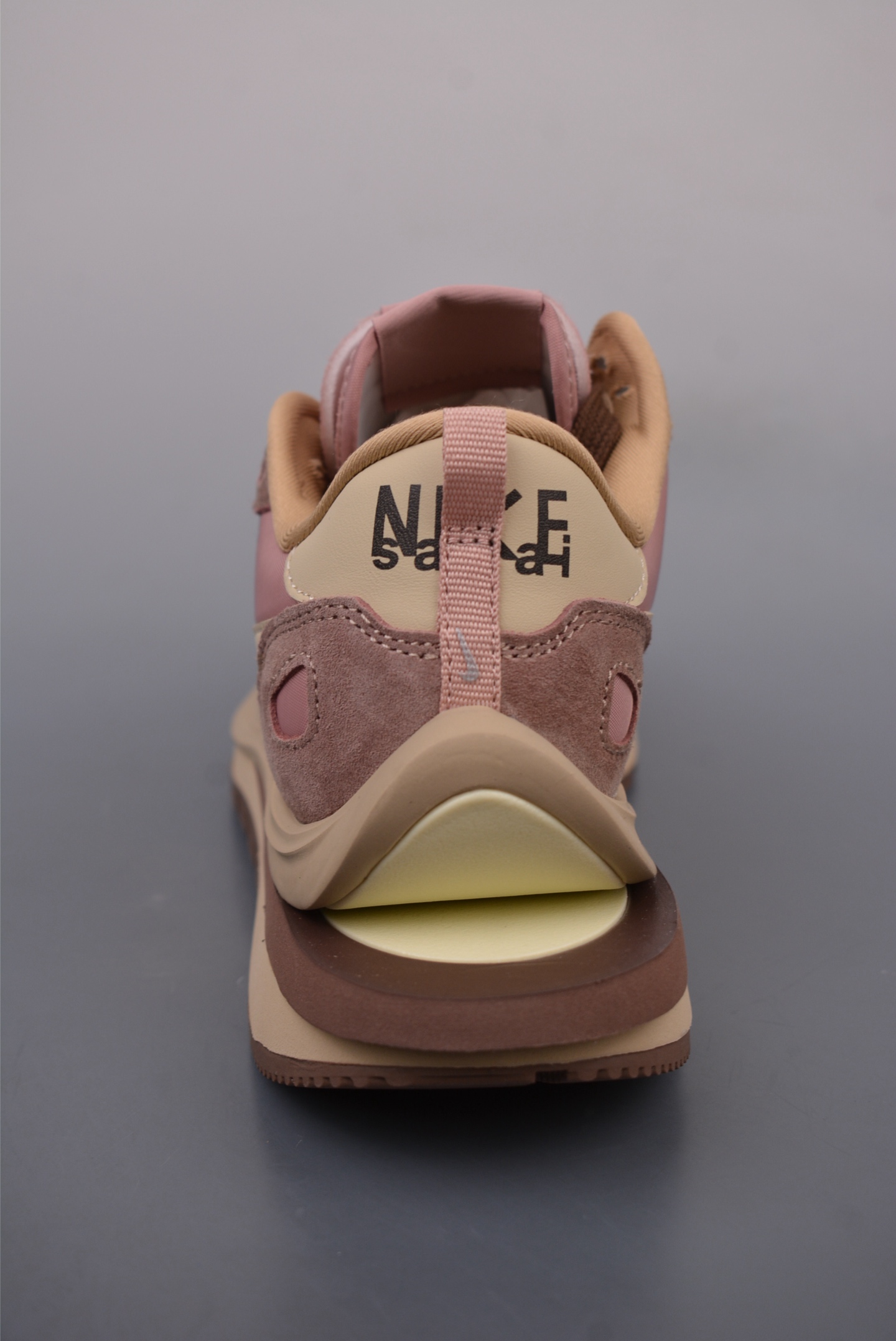 Sacai x Nike VaporWaffle 3.0 running shoes Pink and Brown Overlapping Double Hooks DD1875-301