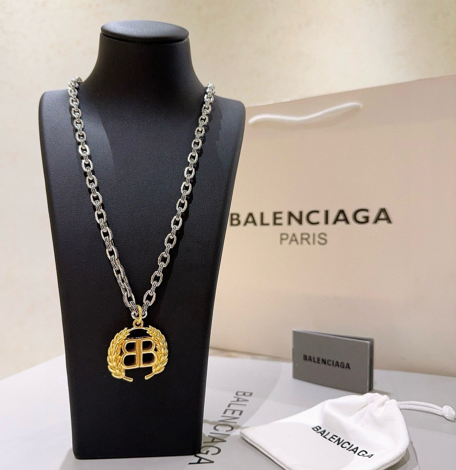 Balenciaga BB chain necklace