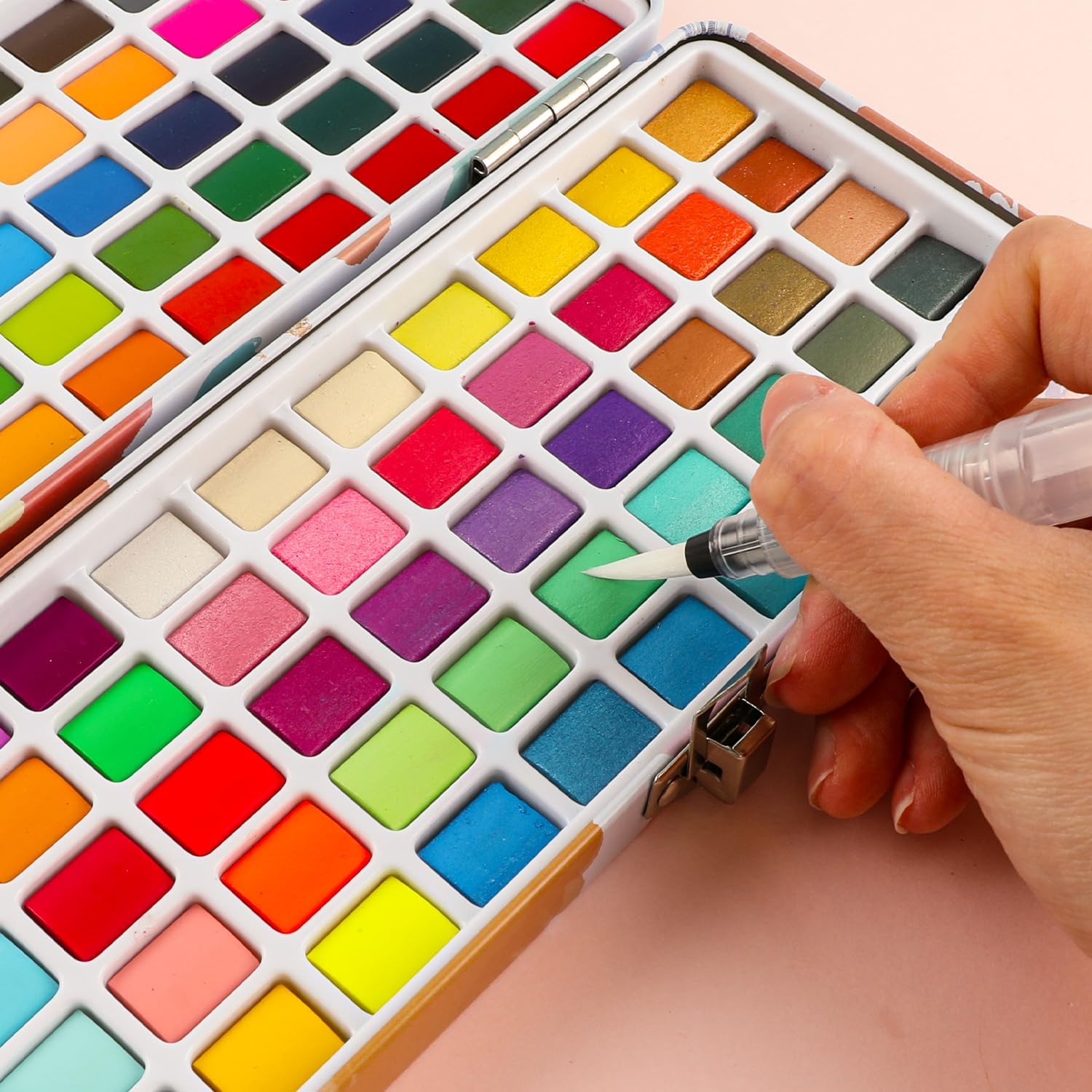 Perfect Starter Kit for Painting - Premium Watercolor Paint Set - with Water Brush Pens and Brush