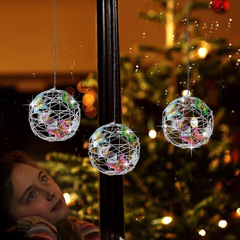 Outdoor Solar Hanging Lights Butterfly Ball
