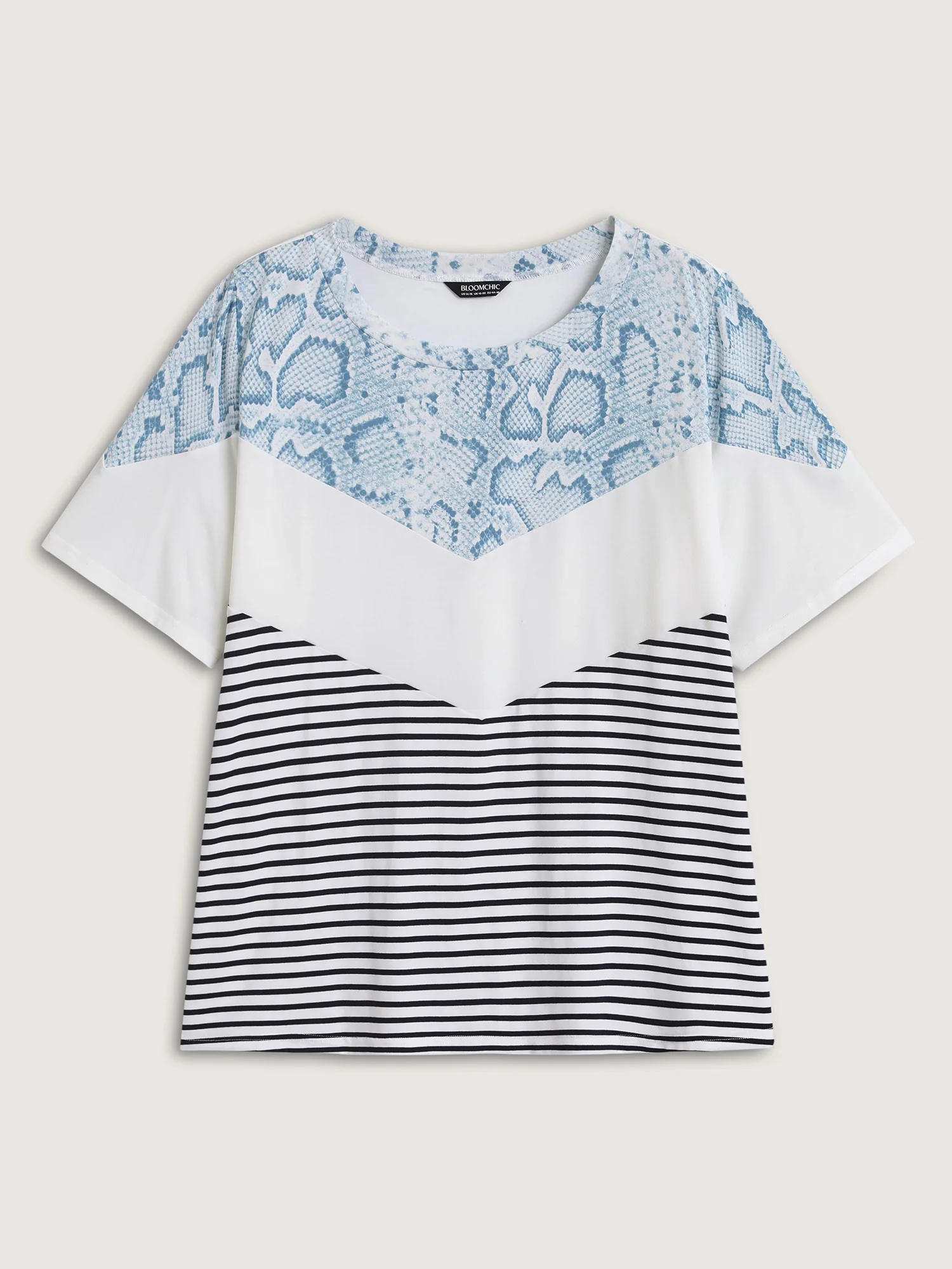 Animal Print Waffle Grid T-Shirt