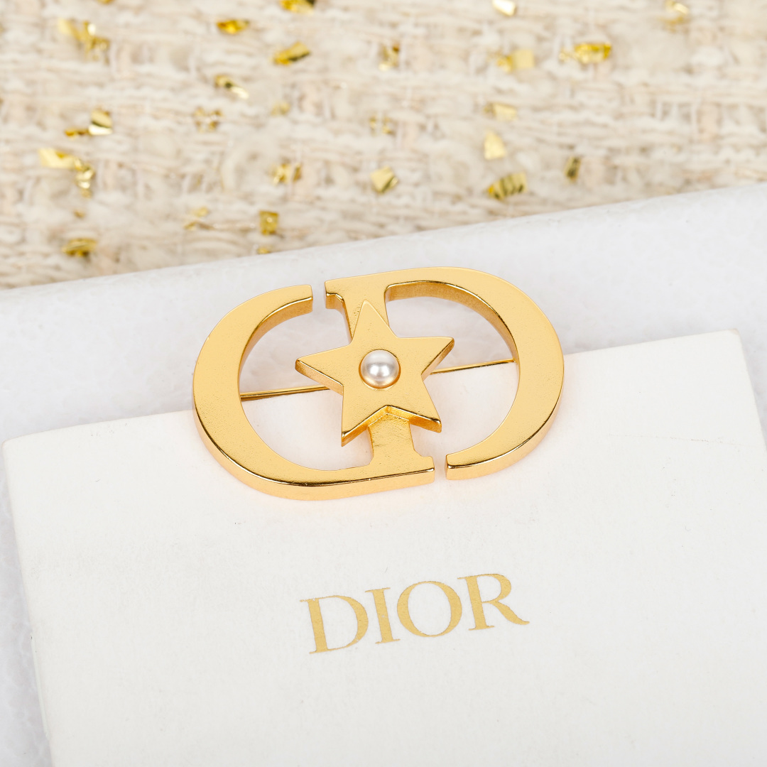 Dior star cd brooch