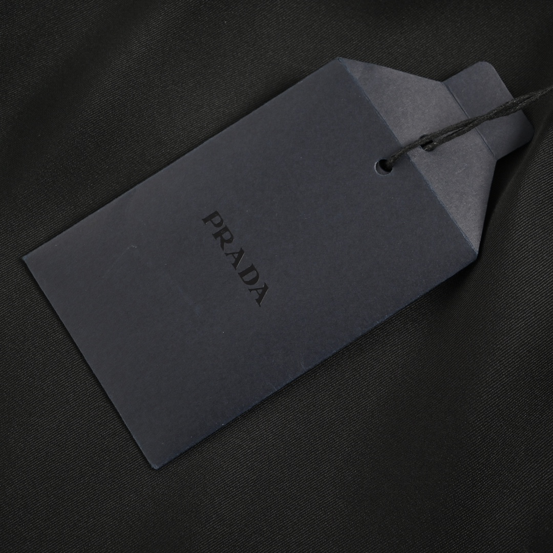 Prada 24ss silk webbing hem hooded jacket