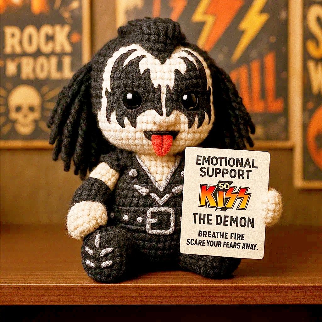 👅KISS 50th Anniversary Emotional Support Crocheted Doll