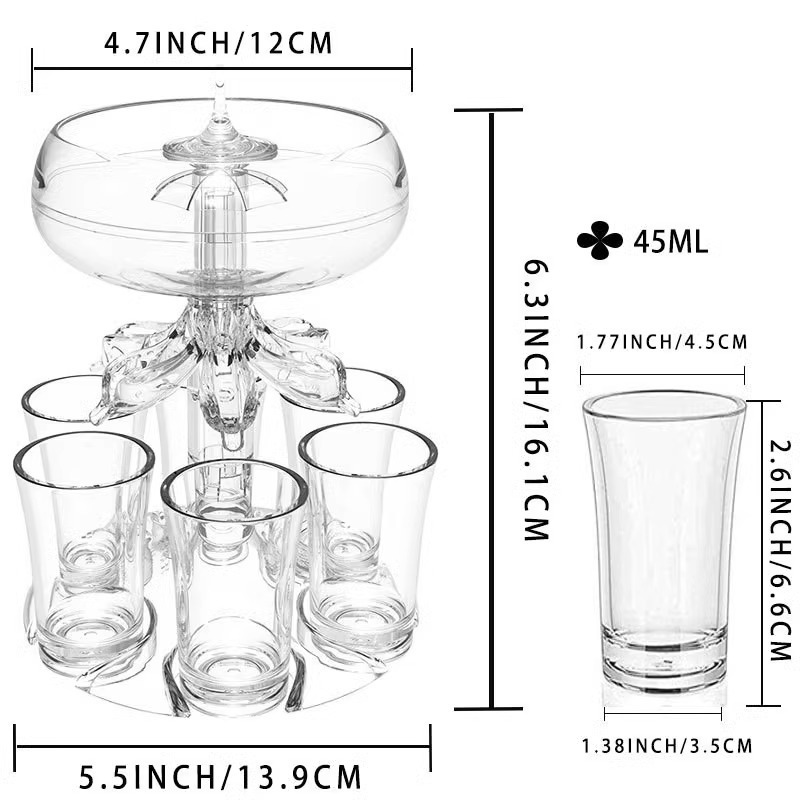 Party Drink Set For Liquor With 6 Glasses