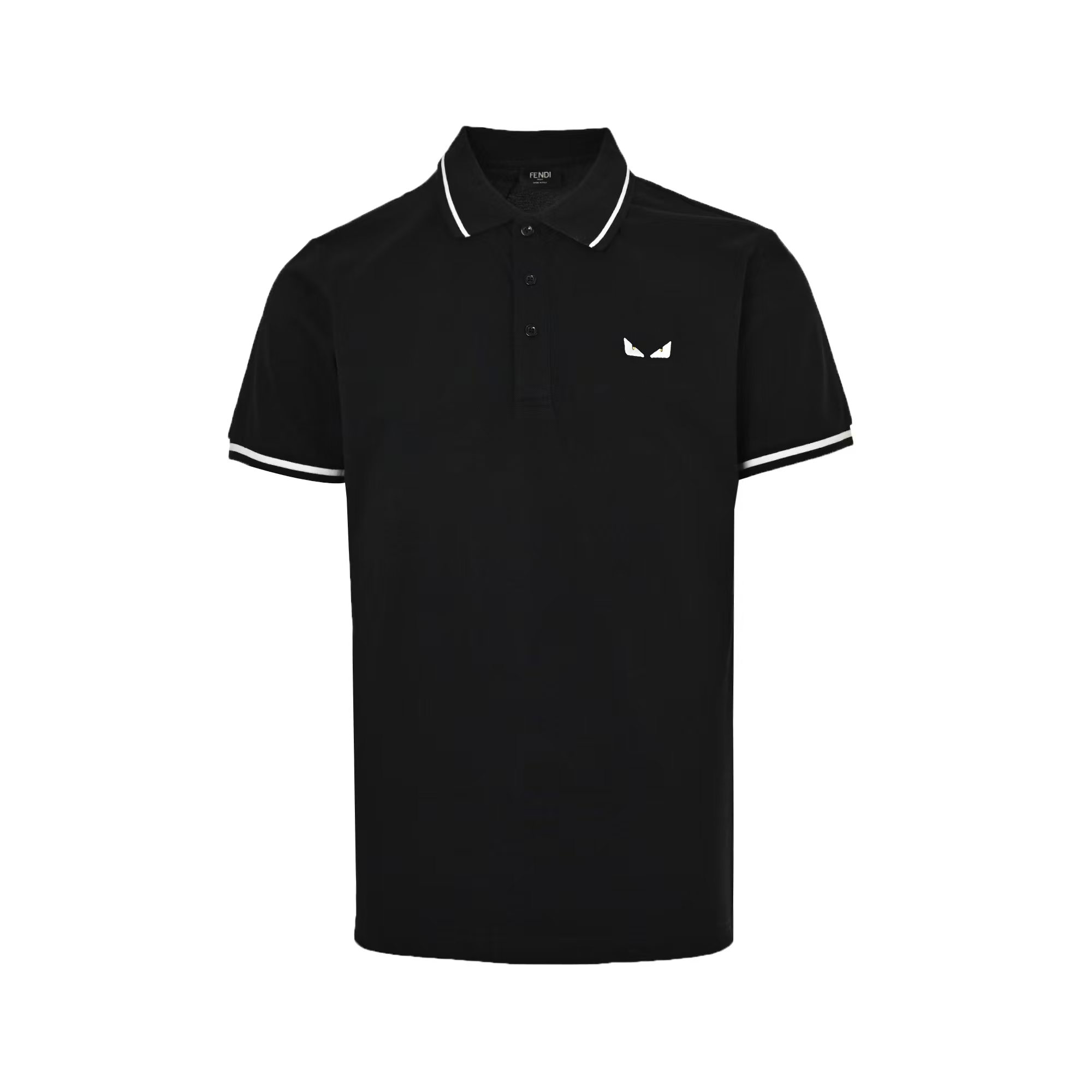 Fendi 25ss Monster Eyes Embroidered Polo Short Sleeve
