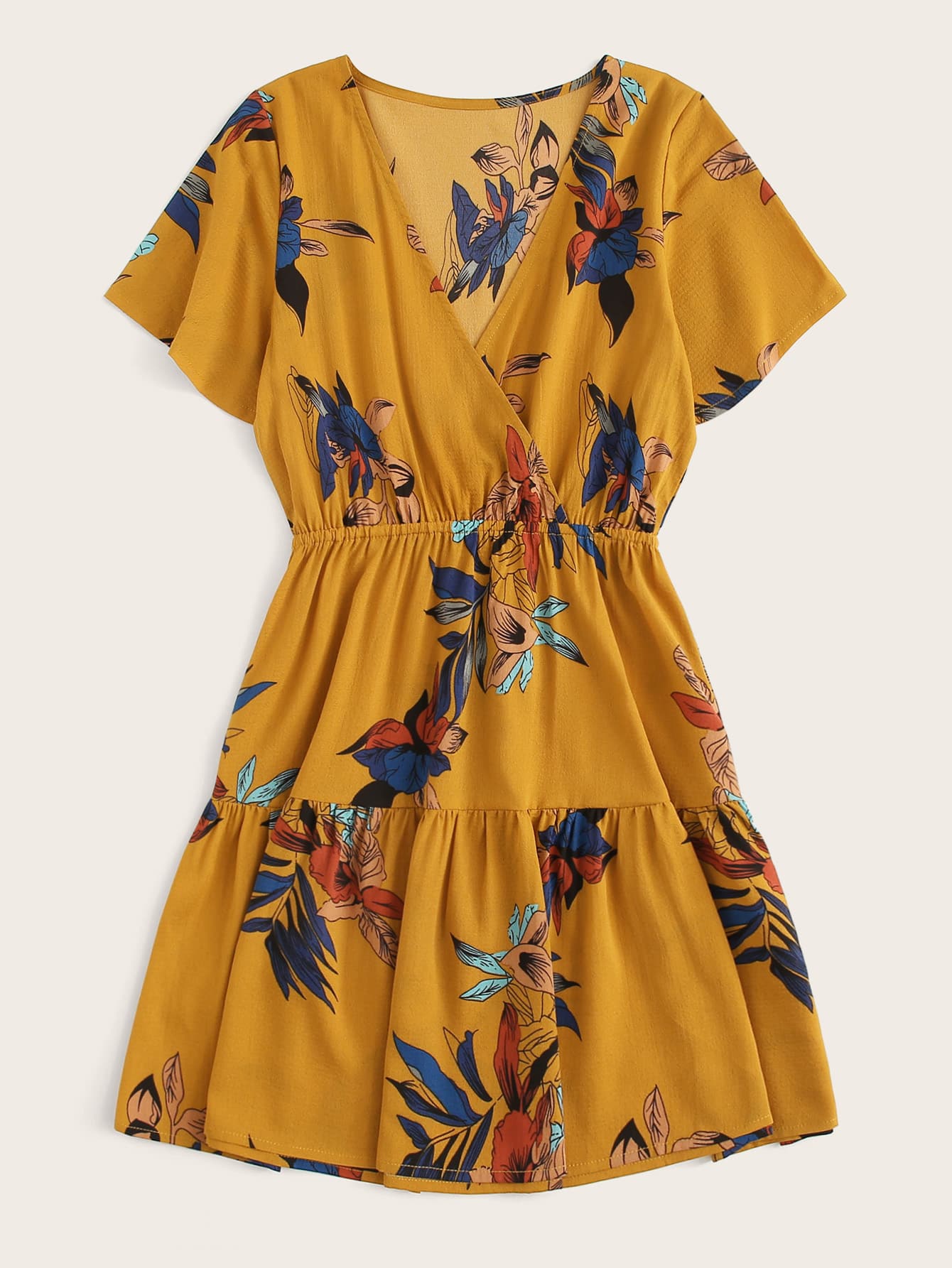 Ruffle Hem Floral Print Dress
