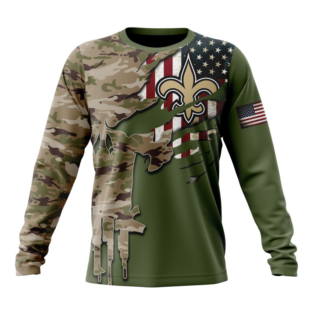 NEW ORLEANS SAINTS 3D HOODIE VETERANS DAY