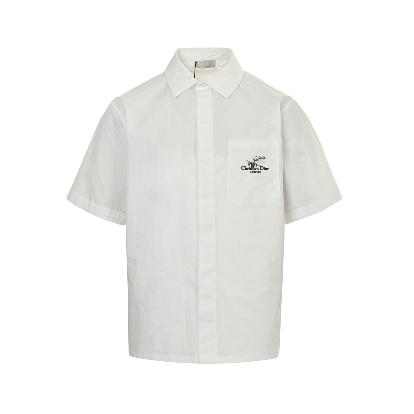 Dior 25ss lily-of-the-valley embroidered short-sleeved shirt