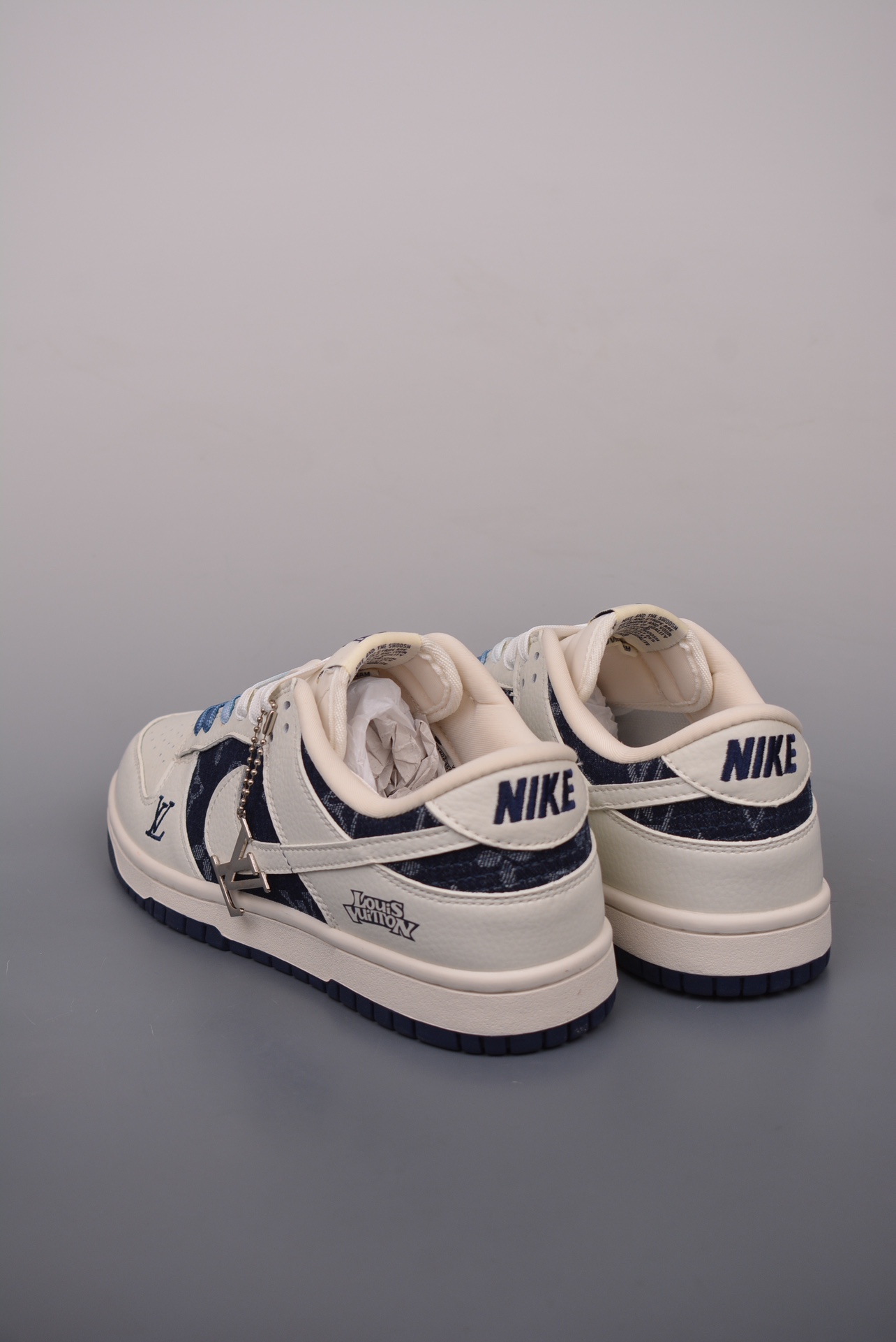 Louis Vuitton x Nike SB Dunk Low LV Monogram Off-White Denim Dark Blue XB3802-359