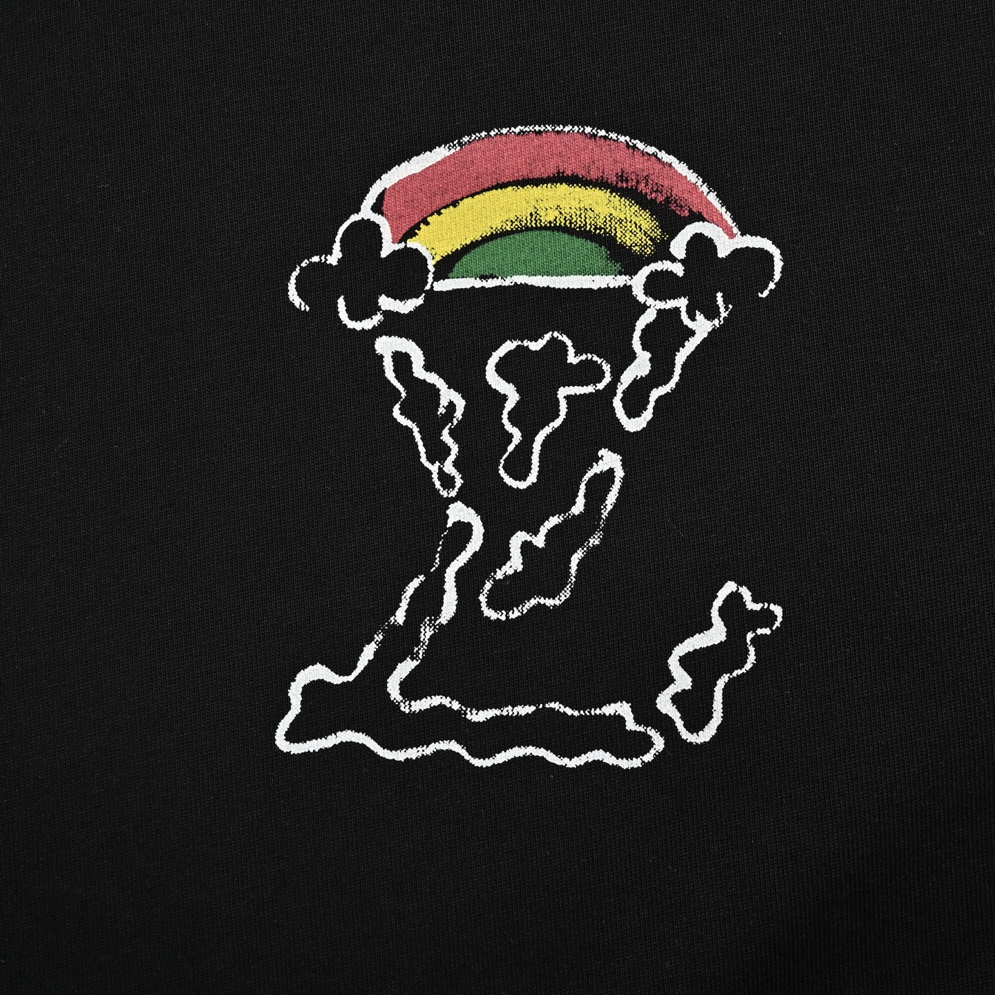 Louis Vuitton 25ss short sleeve with painted clouds on the back
