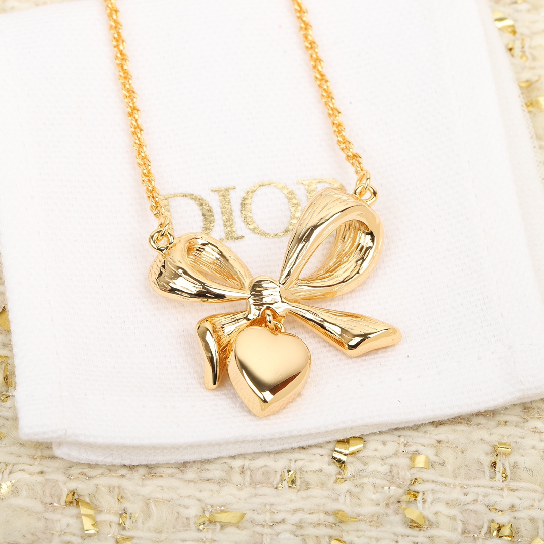 Dior Bow Heart Necklace