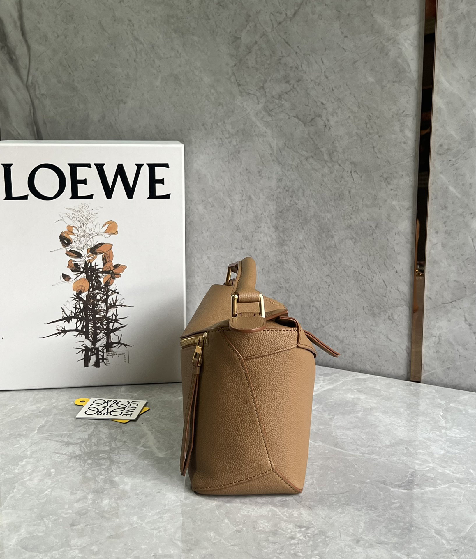 Loewe suede colorblocked zzle bag 0681