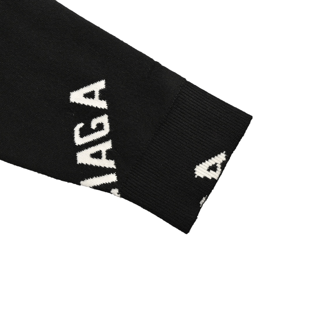 Balenciaga 24Fw jacquard lettering barrage sweater