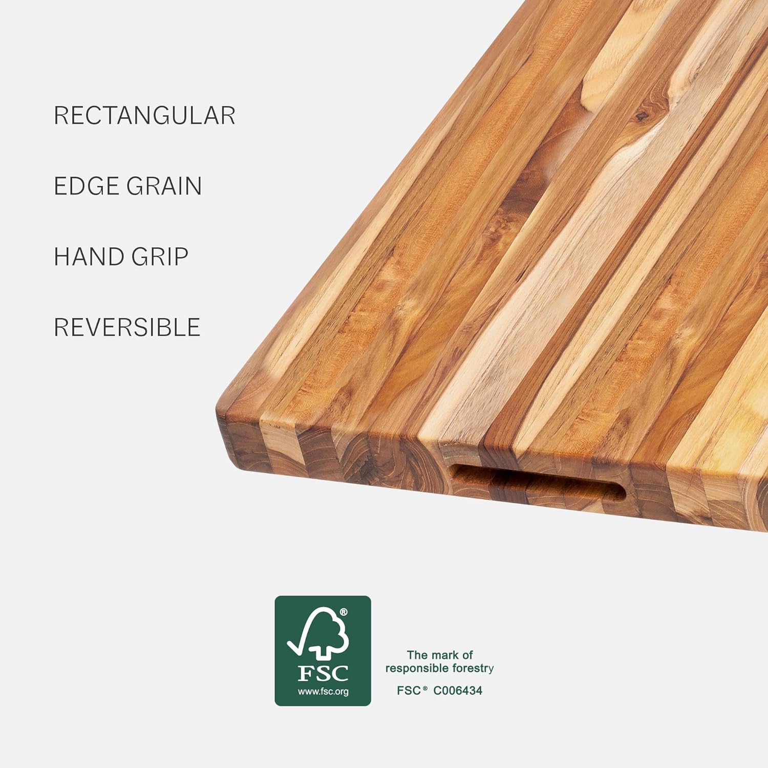 Teakhaus Cutting Board Medium Wood Cutting Board with Grip Handles