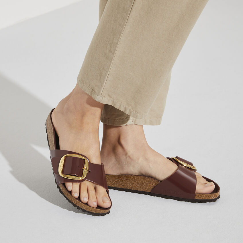 Madrid Big Buckle Natural Leather Patent B-81932