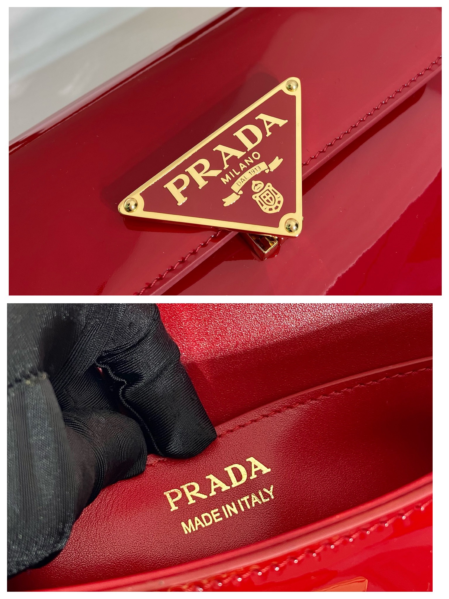 Prada Patent Leather Shoulder Bag 1BD339