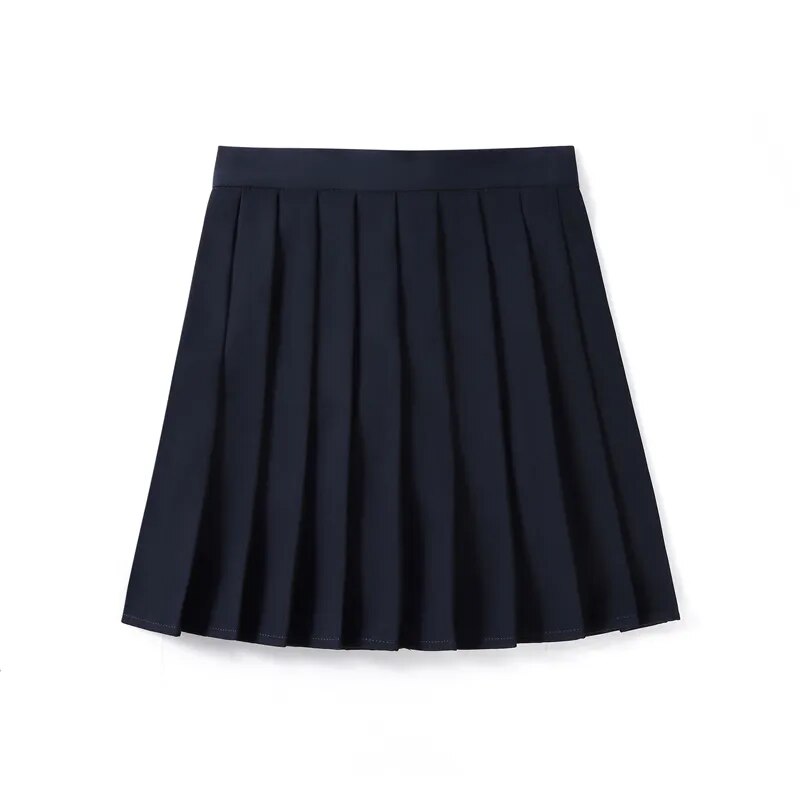 Solid Color Pleated Skirt