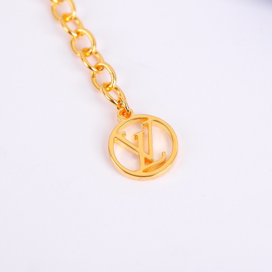 Louis Vuitton Nanogram Two-tone Logo Tag Necklace